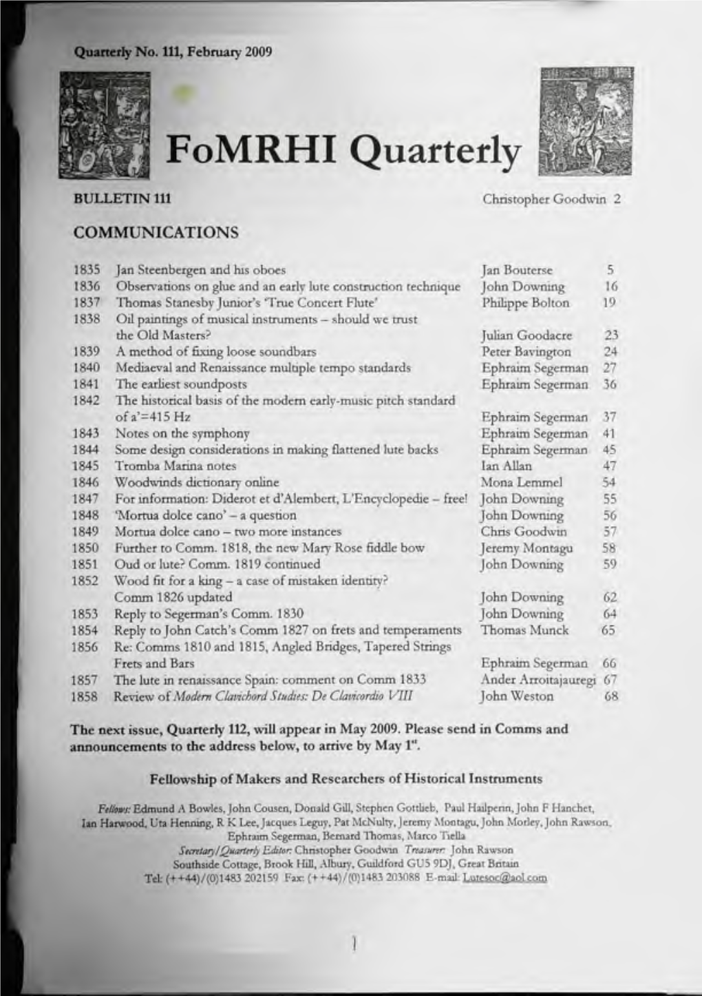 Fomrhi Quarterly