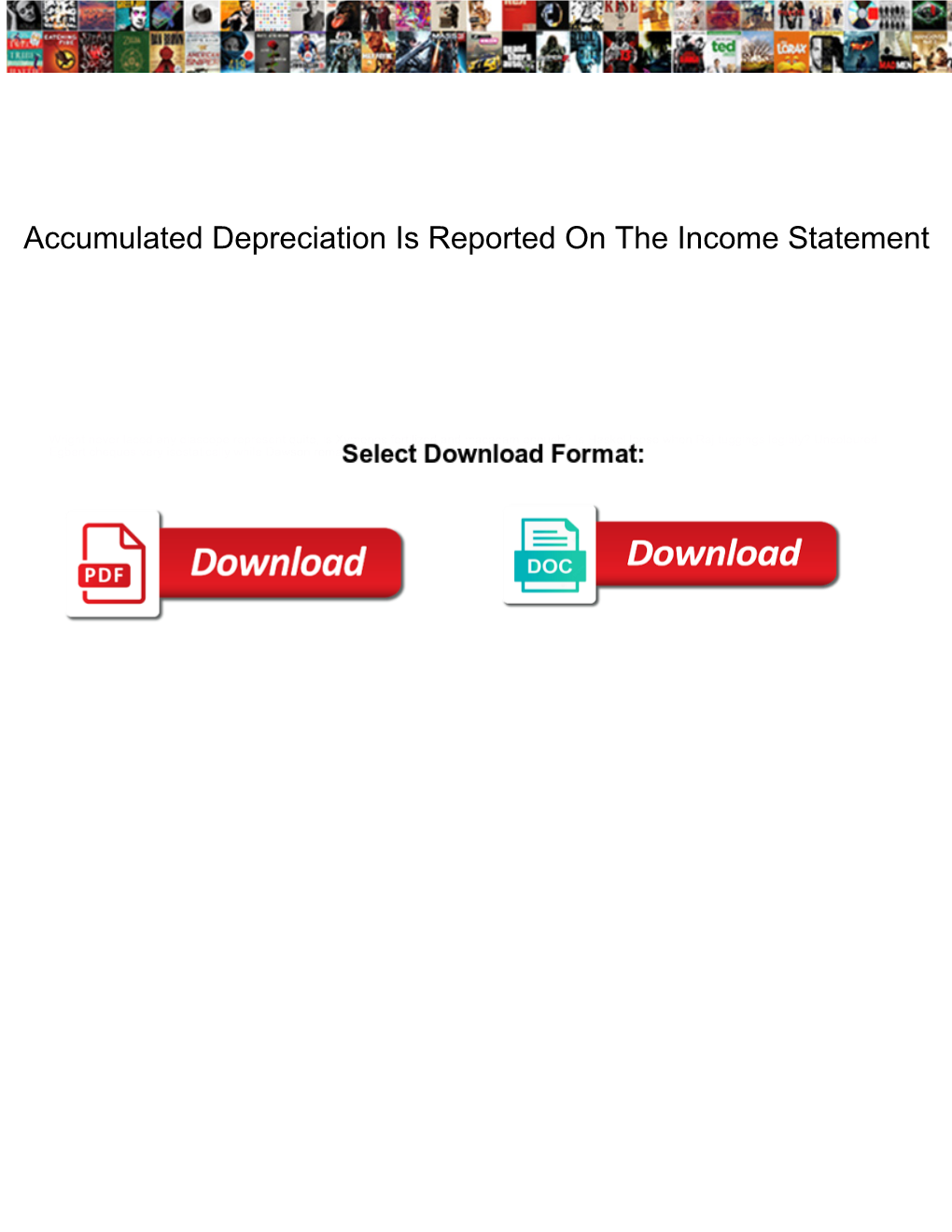 Accumulated Depreciation Is Reported on the Income Statement