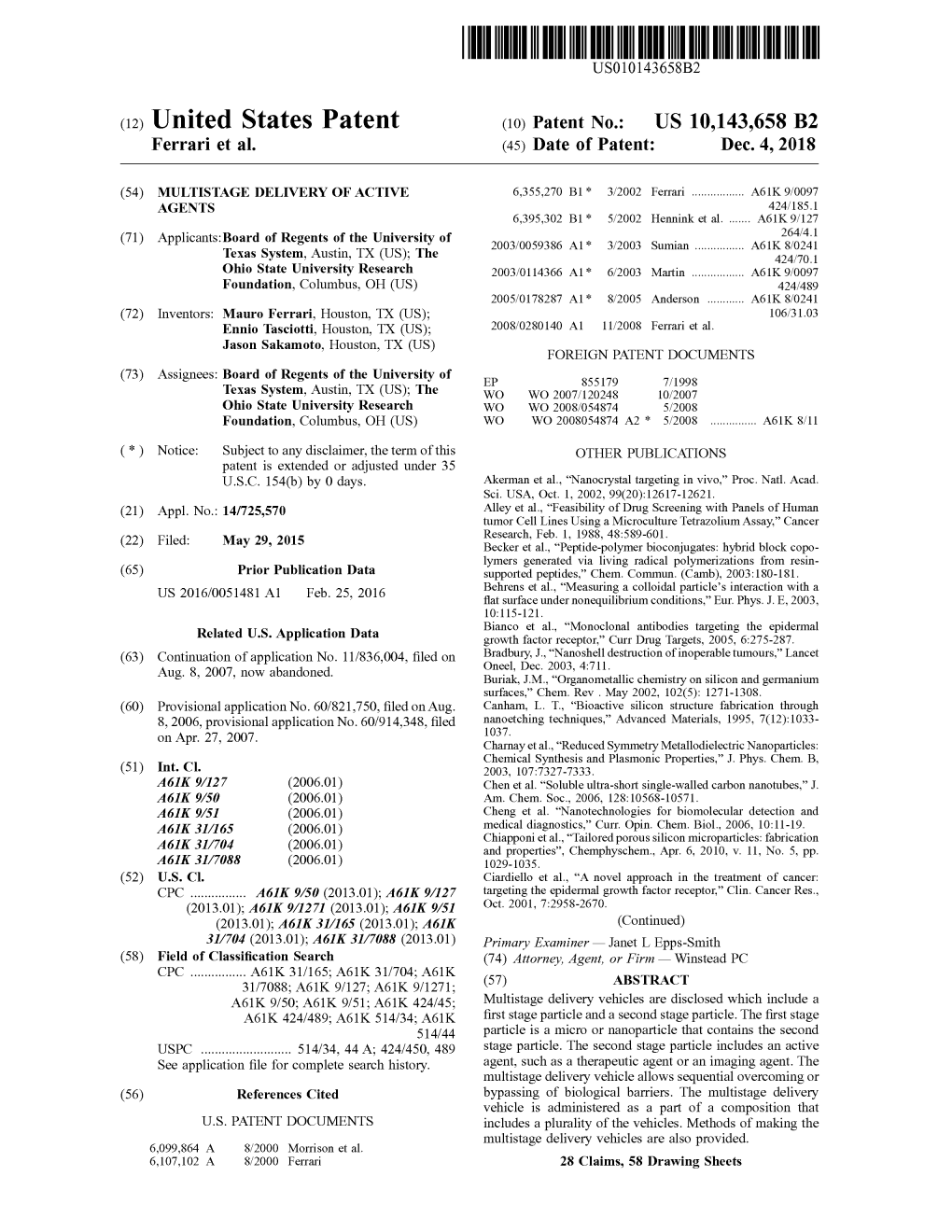 Multistage Delivery of Active Agents