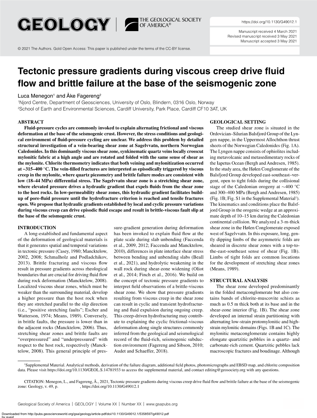 Tectonic Pressure Gradients During Viscous Creep Drive Fluid Flow And