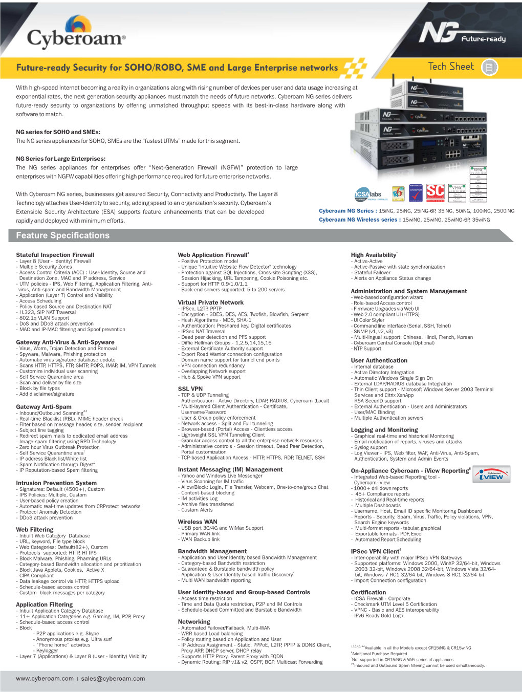 Cyberoam UTM Techsheet