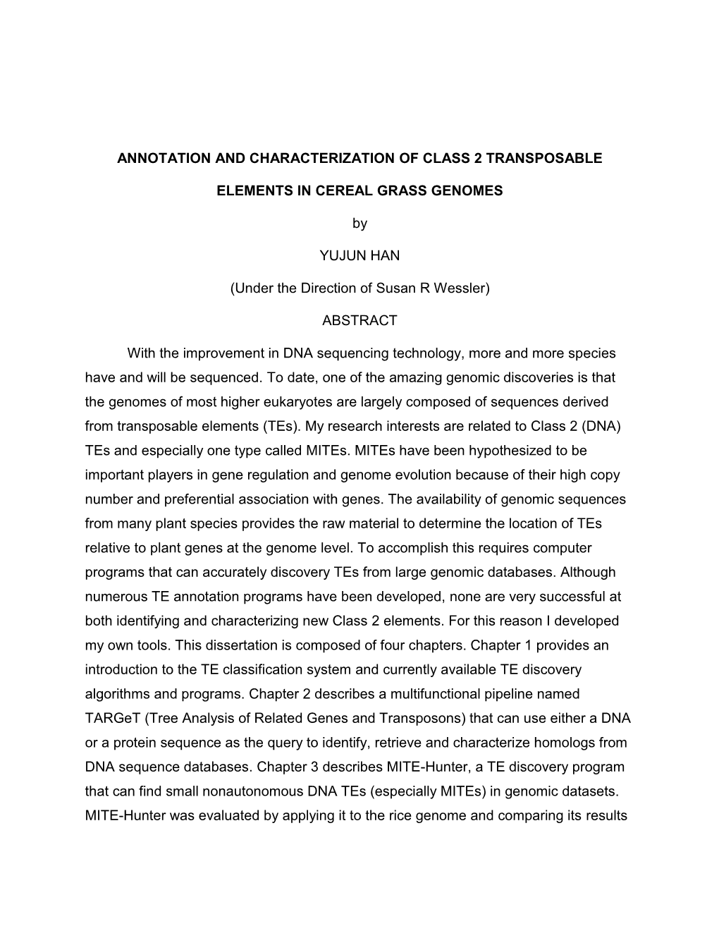 Annotation and Characterization of Class 2 Transposable