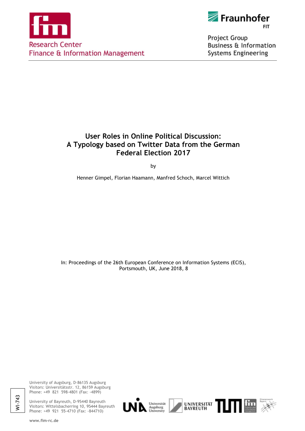 User Roles in Online Political Discussion: a Typology Based on Twitter Data from the German Federal Election 2017