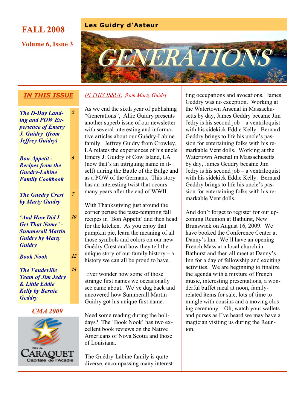 Fall 2008 Newsletter