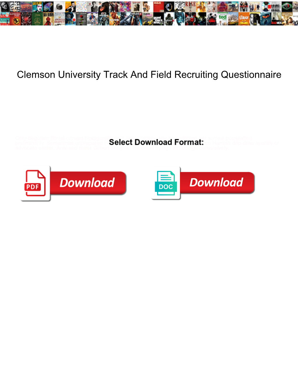 Clemson University Track and Field Recruiting Questionnaire