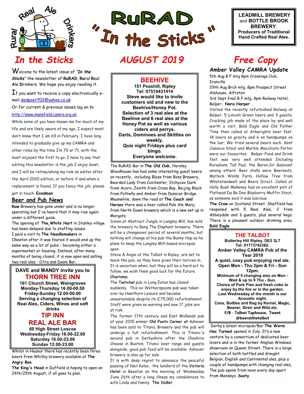 In the Sticks AUGUST 2019 Free Copy