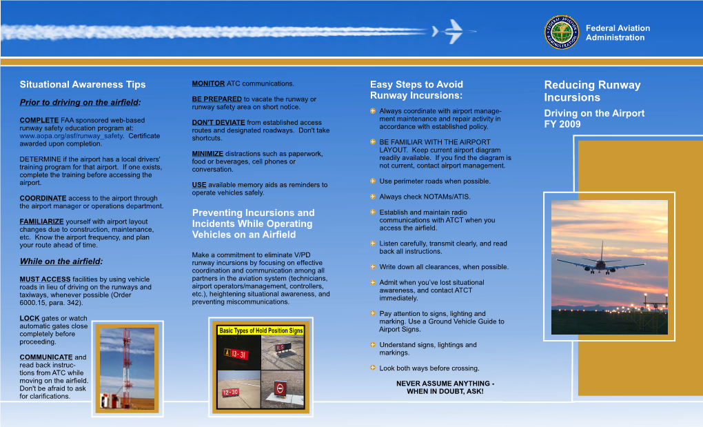 Reducing Runway Incursions: Driving on the Airport FY 2009