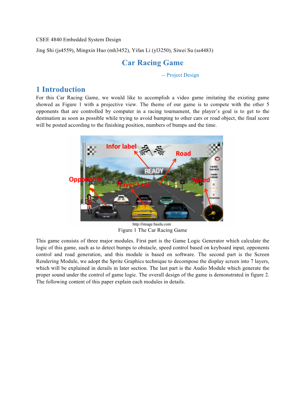 Car Racing Game 1 Introduction