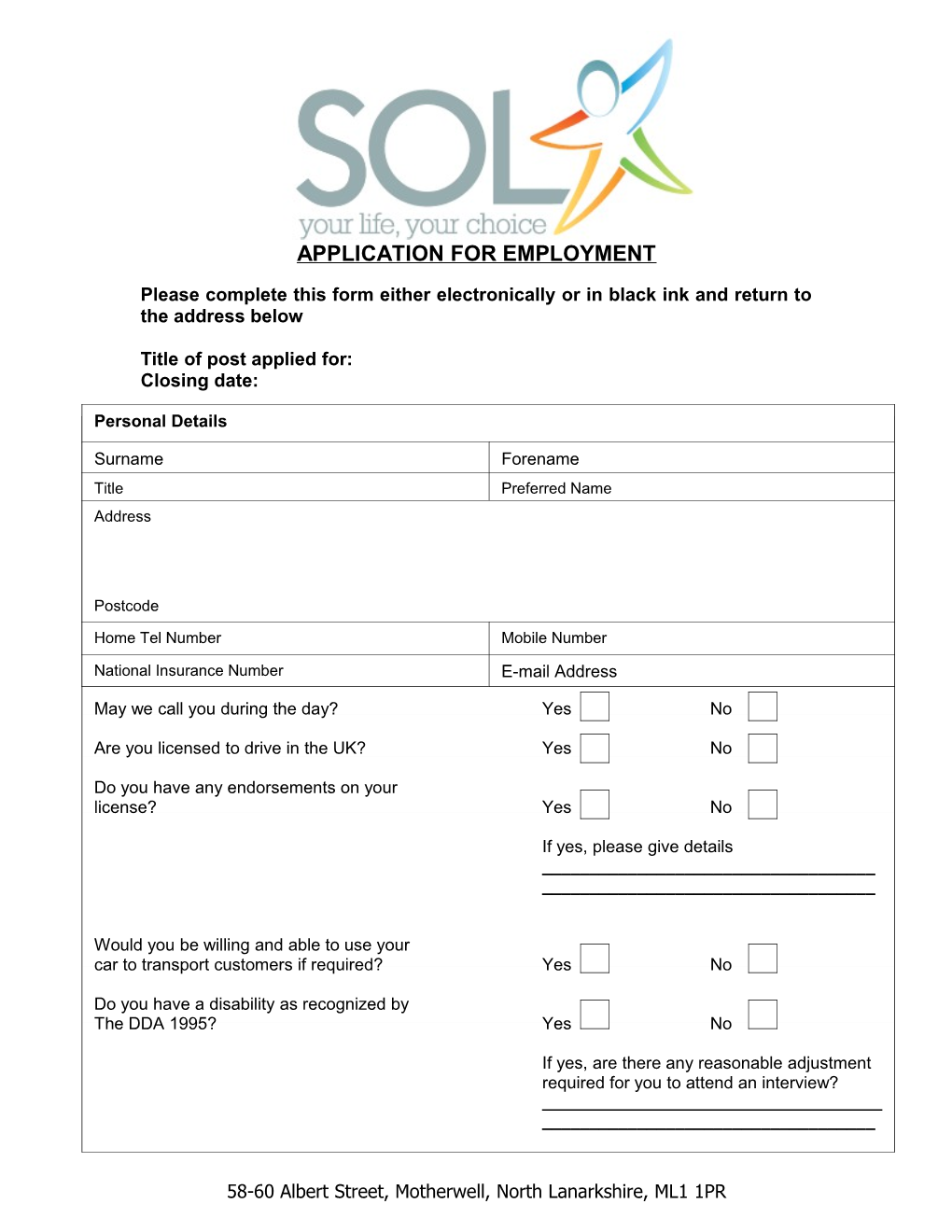 Application for Employment s21