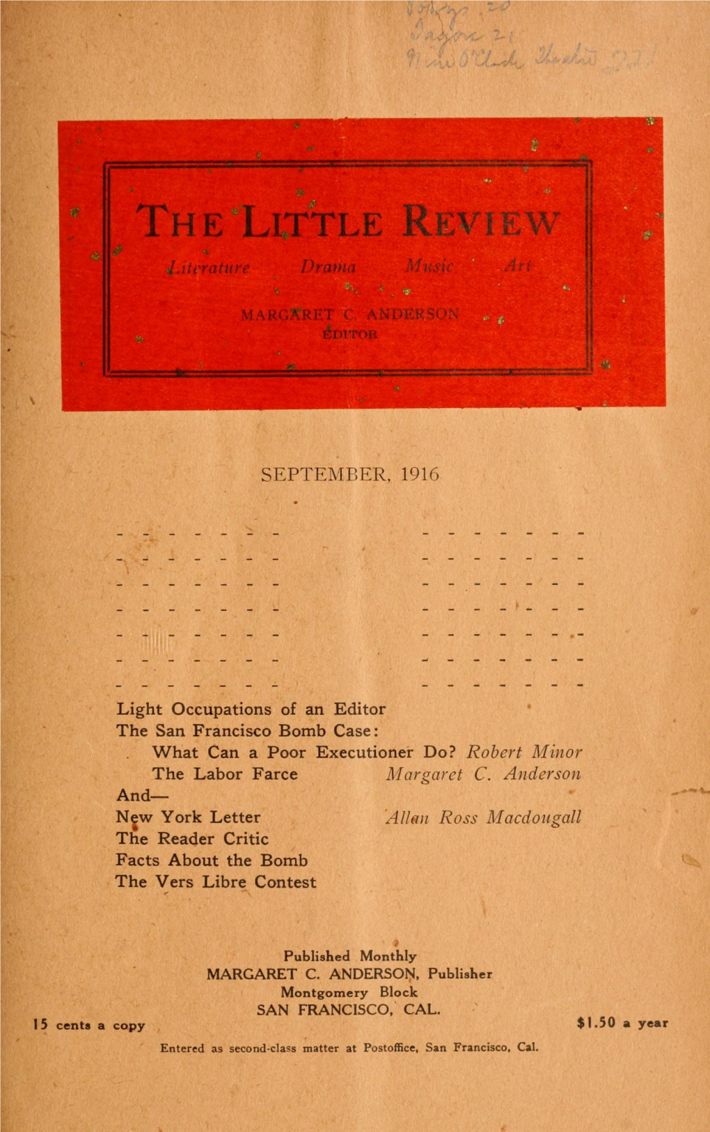 The Little Review, Vol. 3, No. 6