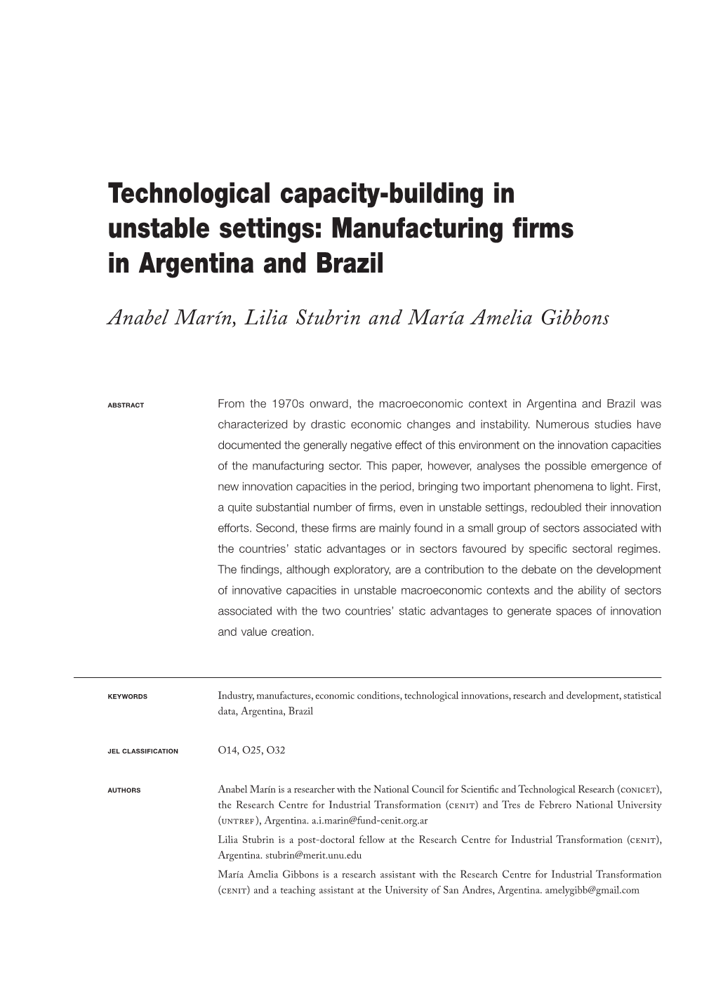 Manufacturing Firms in Argentina and Brazil