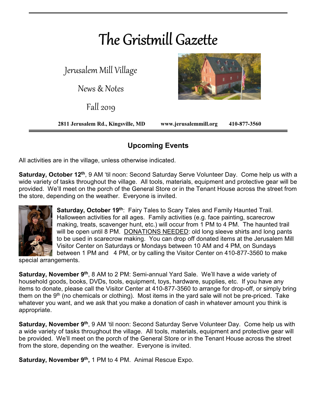 Gristmill Gazette 2019 Fall