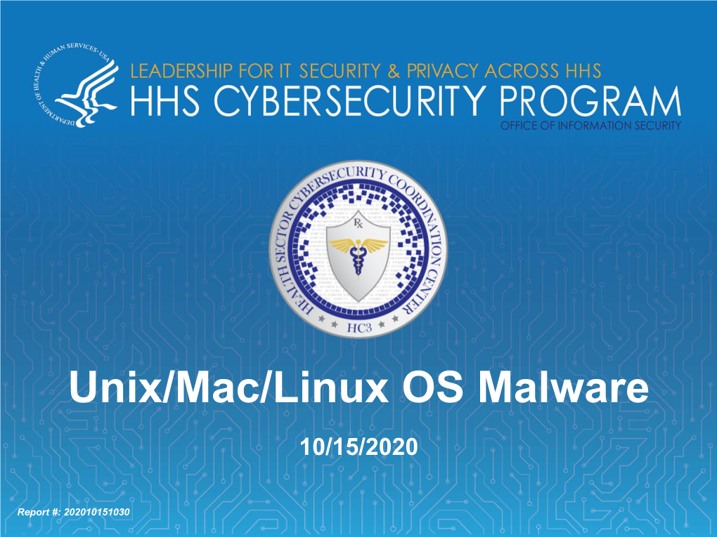 Unix/Mac/Linux OS Malware 10/15/2020