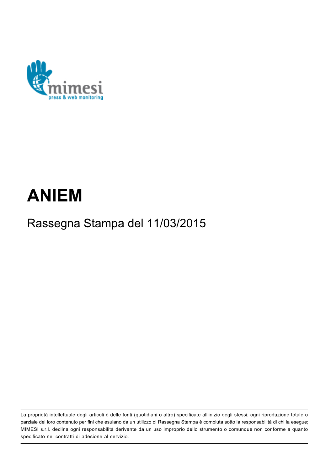 Rassegna Stampa Del 11/03/2015