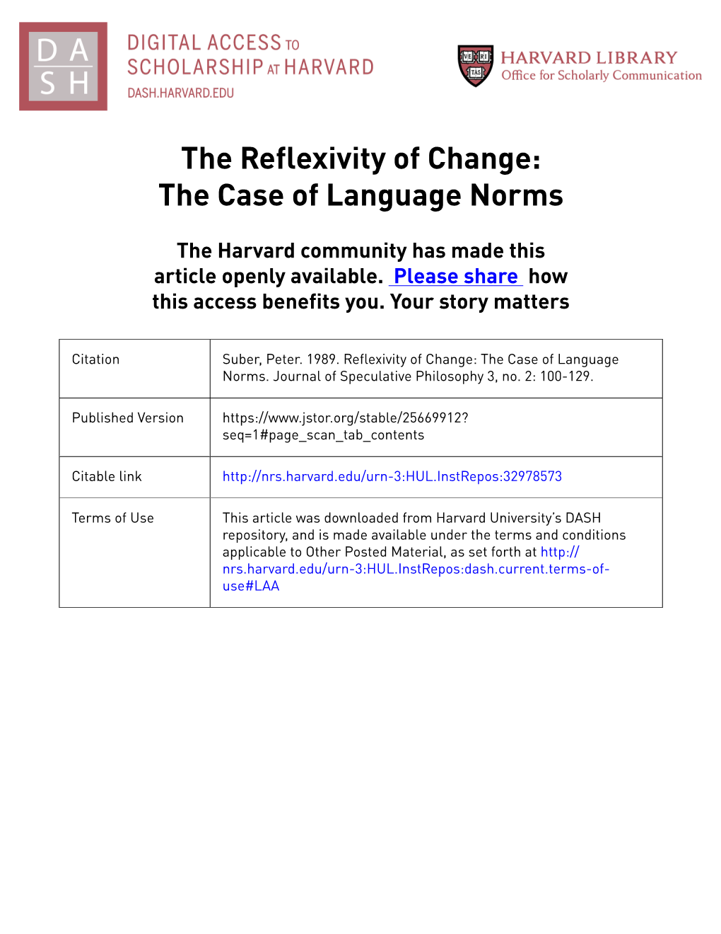 The Reflexivity of Change: the Case of Language Norms