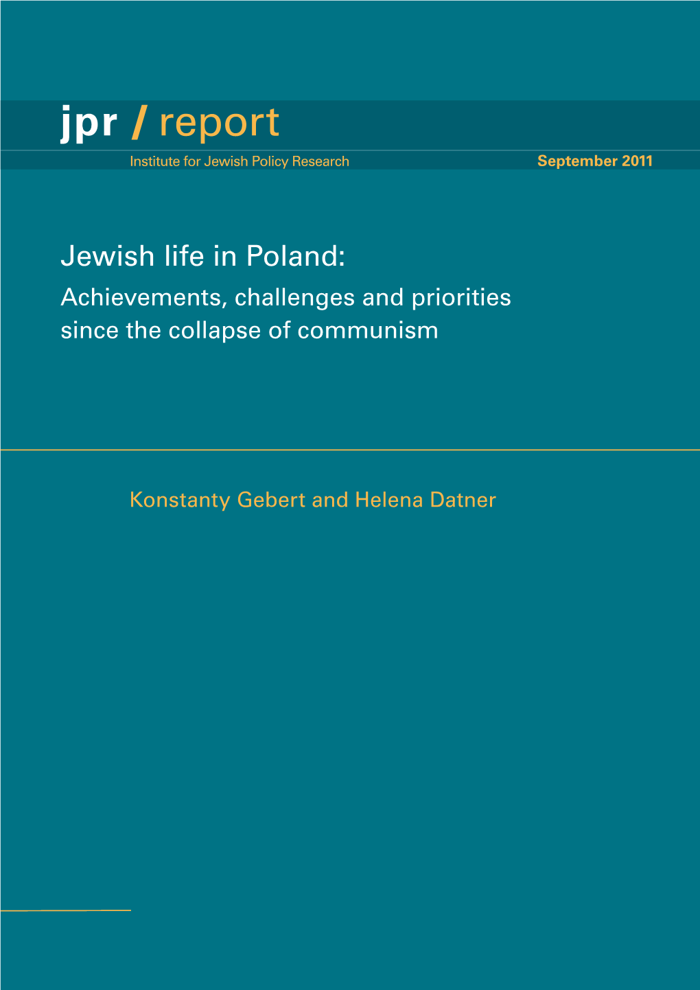 Jpr / Report Institute for Jewish Policy Research September 2011