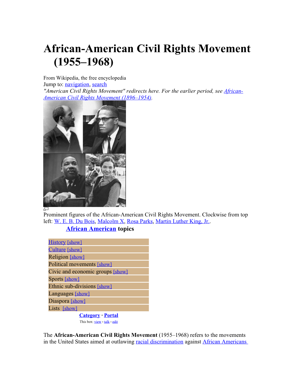 African-American Civil Rights Movement (1955–1968)