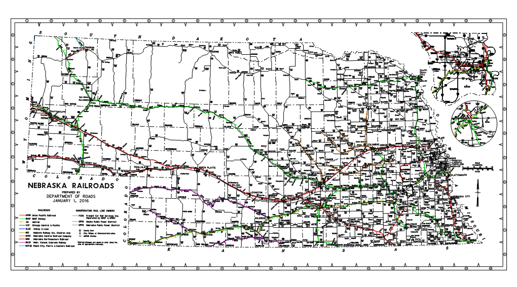 Map of Nebraska Railroads