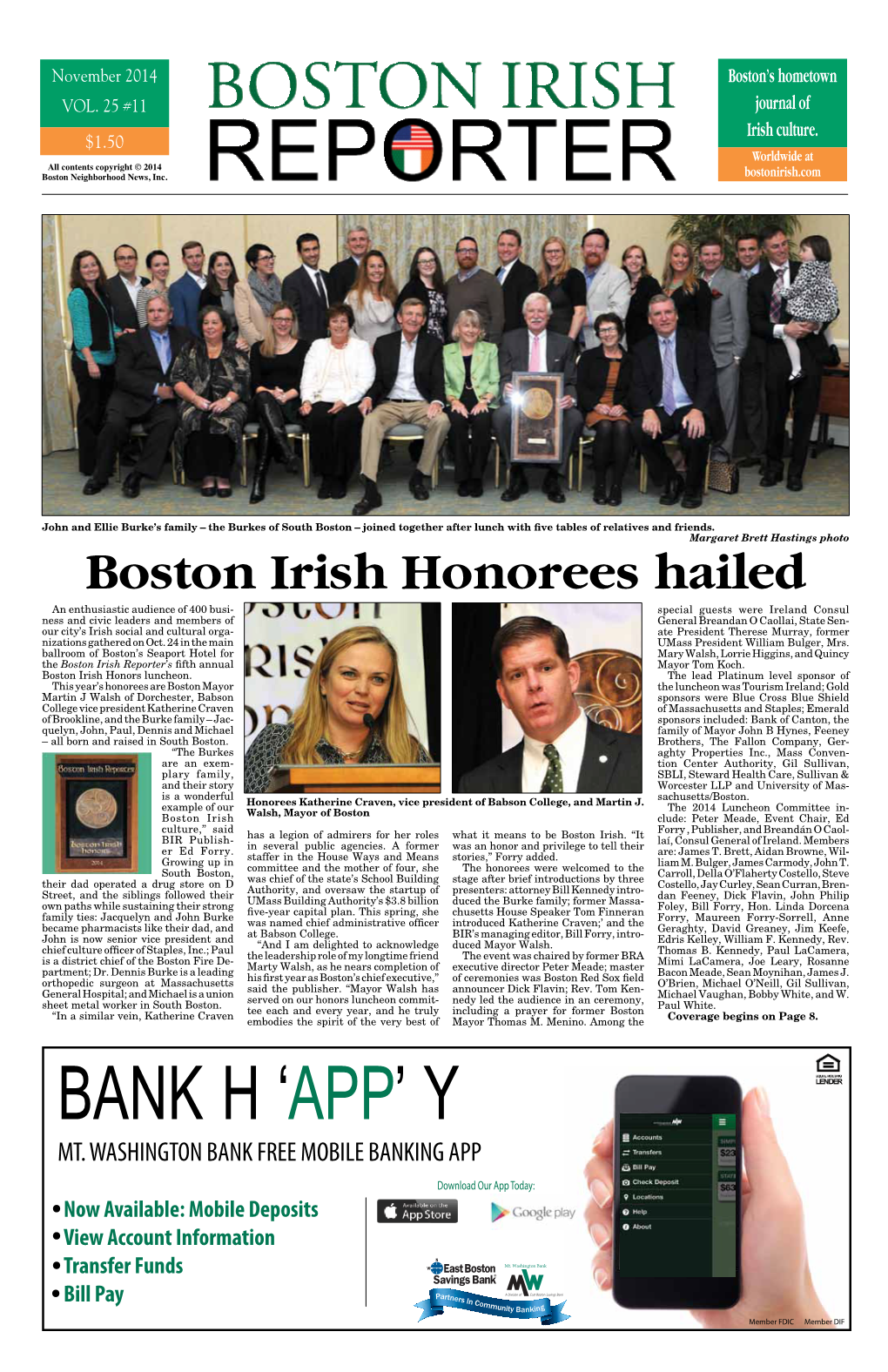 Boston Irish Honorees Hailed