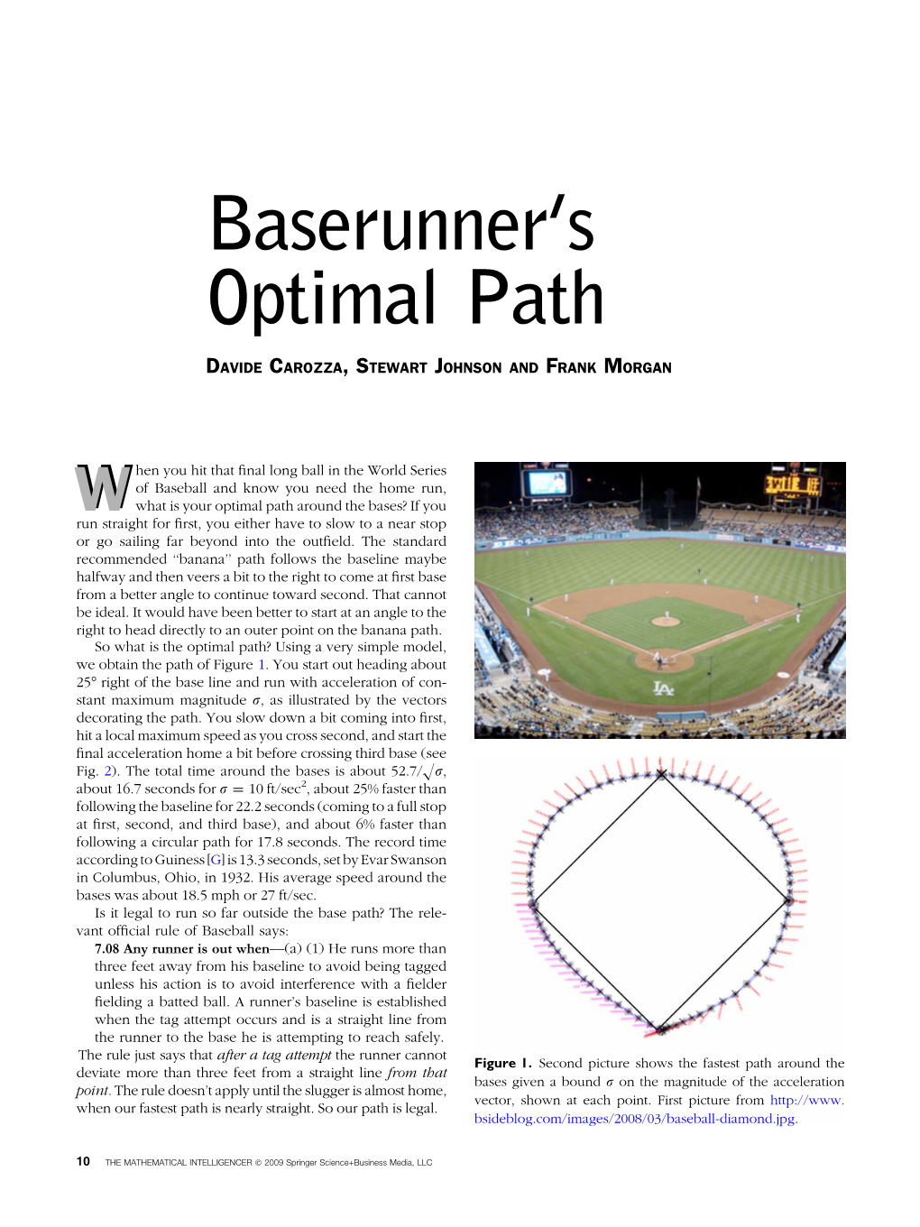 Baserunner's Optimal Path