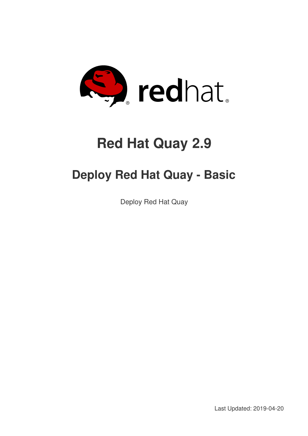 Red Hat Quay 2.9 Deploy Red Hat Quay - Basic