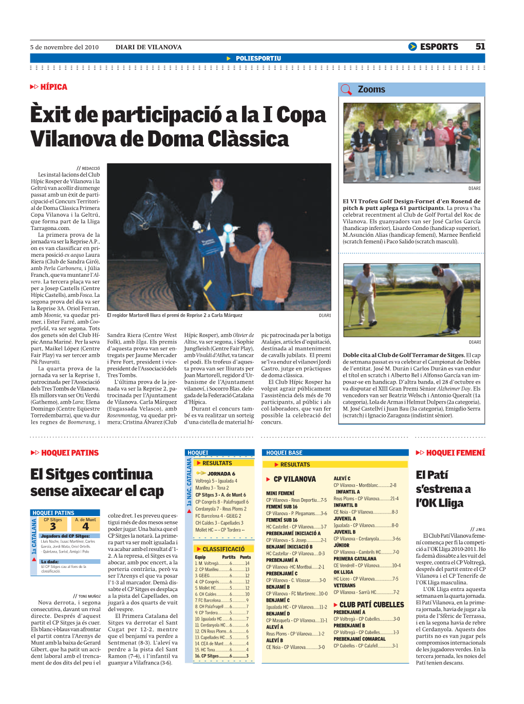 Èxit De Participació a La I Copa Vilanova De Doma Clàssica