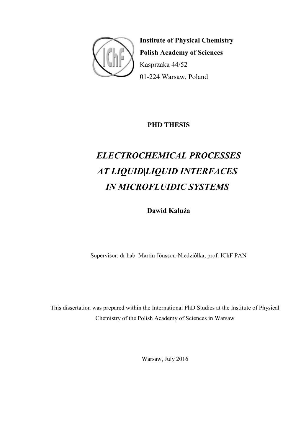 Liquid Interfaces in Microfluidic Systems