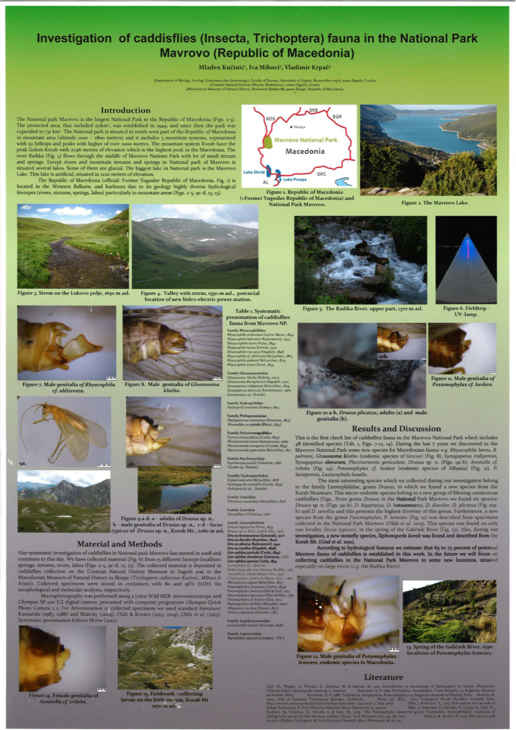 Investigation of Caddisflies Fauna in the National Park Mavrovo