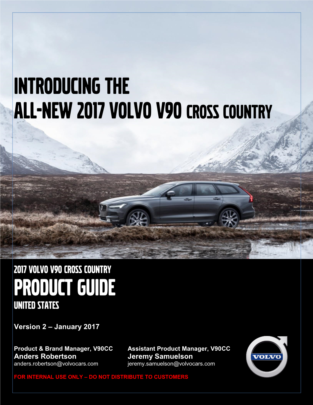 MY17 Volvo V90CC Product Guide