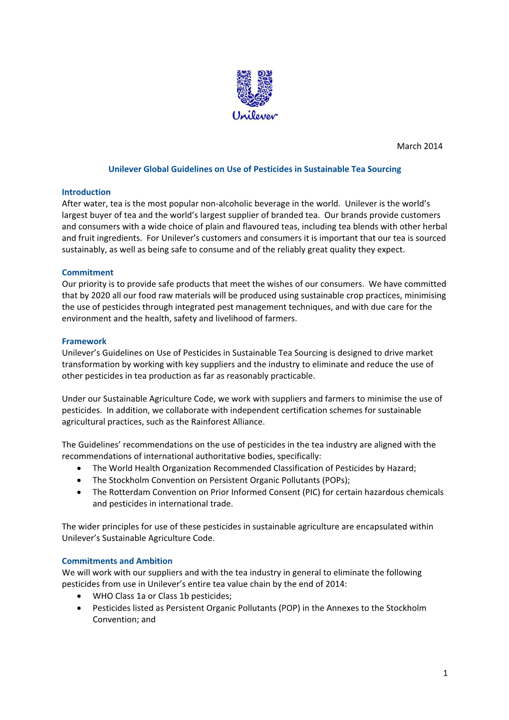 Use of Pesticides in Sustainable Tea Sourcing