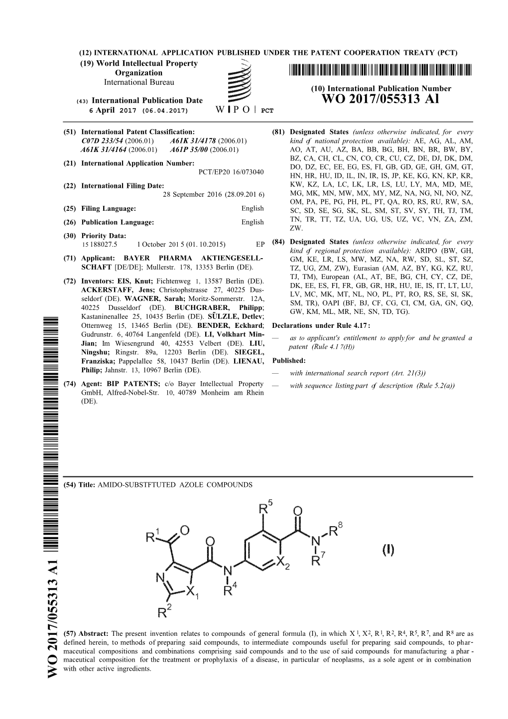 WO 2017/055313 Al 6 April 2017 (06.04.2017) W P O PCT