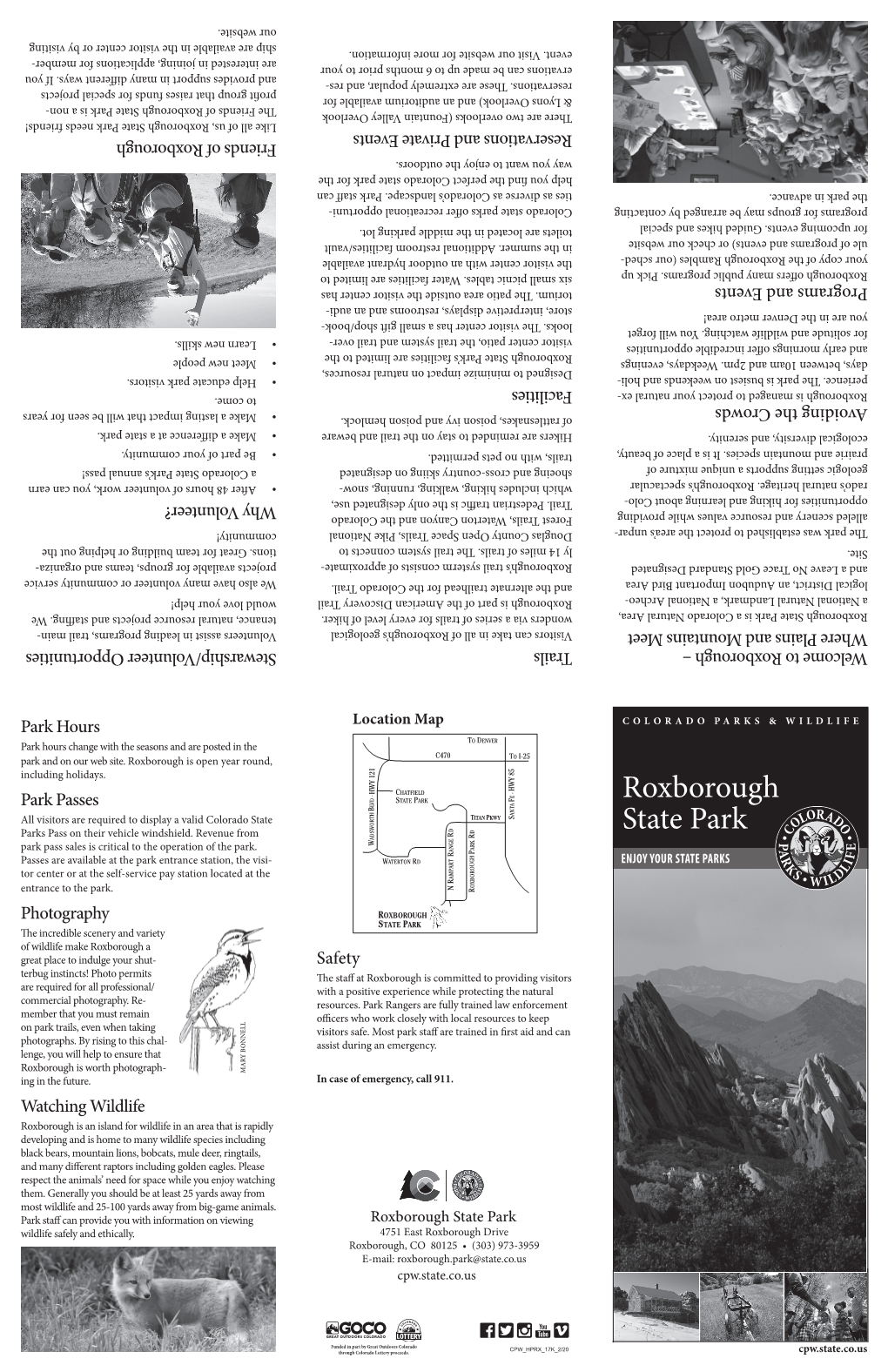 Roxborough State Park Brochure