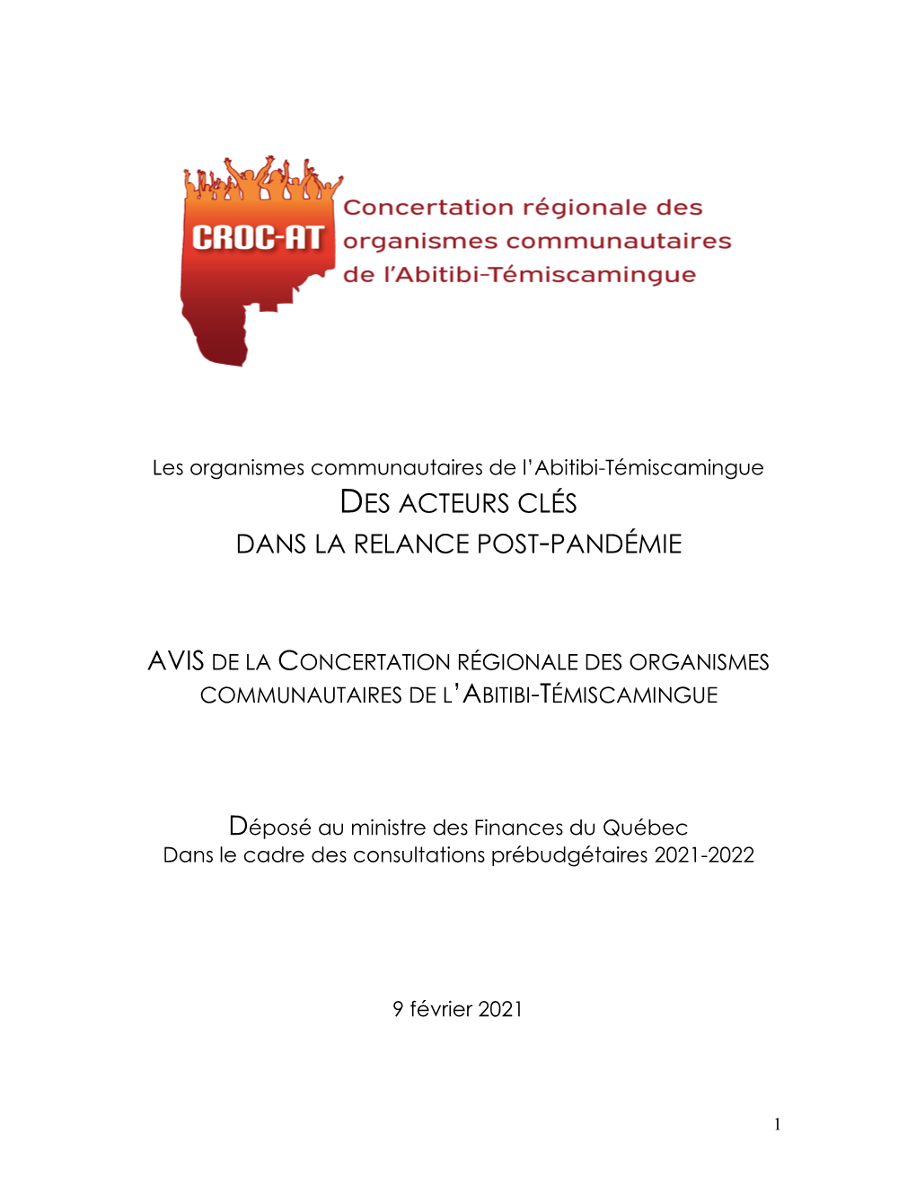 Concertation Régionale Des Organismes Communautaires De L’Abitibi-Témiscamingue