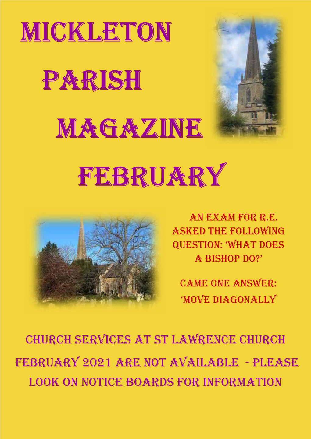 Mickleton Parish MAGAZINE FEBRUARY