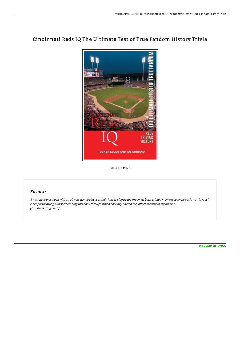 Read PDF \\ Cincinnati Reds IQ the Ultimate Test of True Fandom History Trivia ~ TRDDHAKKZ3JE