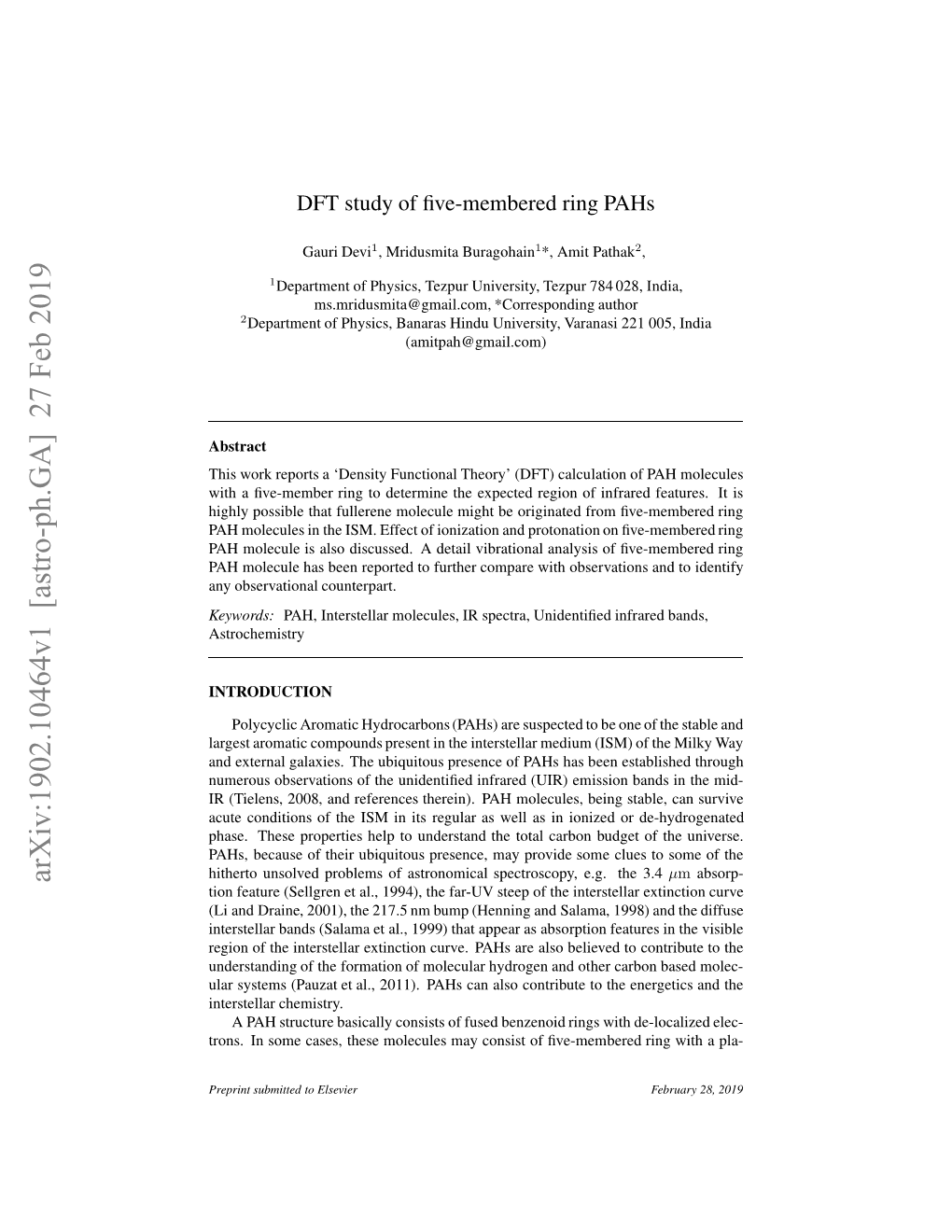 DFT Study of Five-Membered Ring Pahs