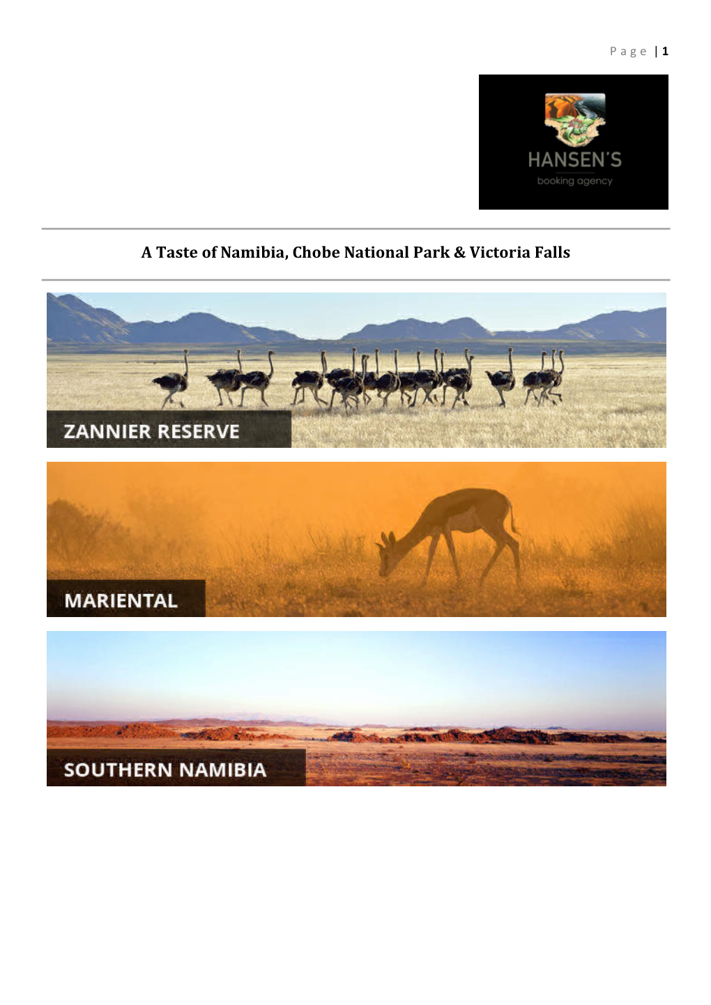 A Taste of Namibia, Chobe National Park & Victoria Falls