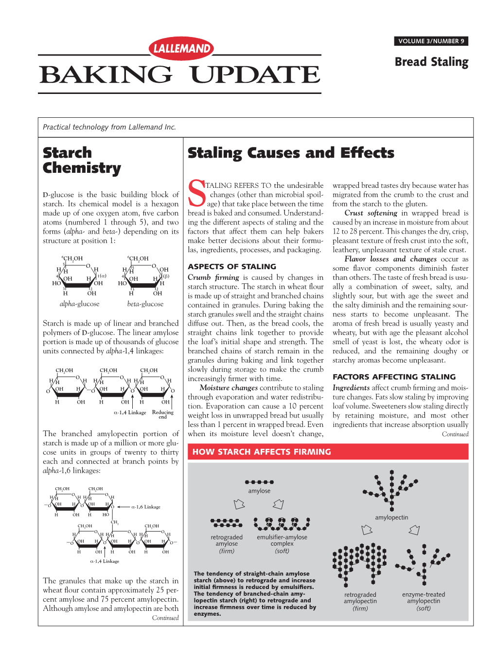 Starch Chemistry Staling Causes and Effects