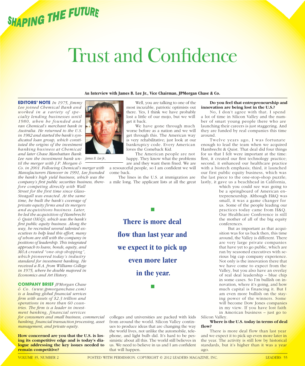 Trust and Confidence