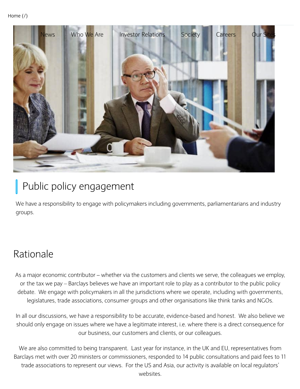 Public Policy Engagement Rationale