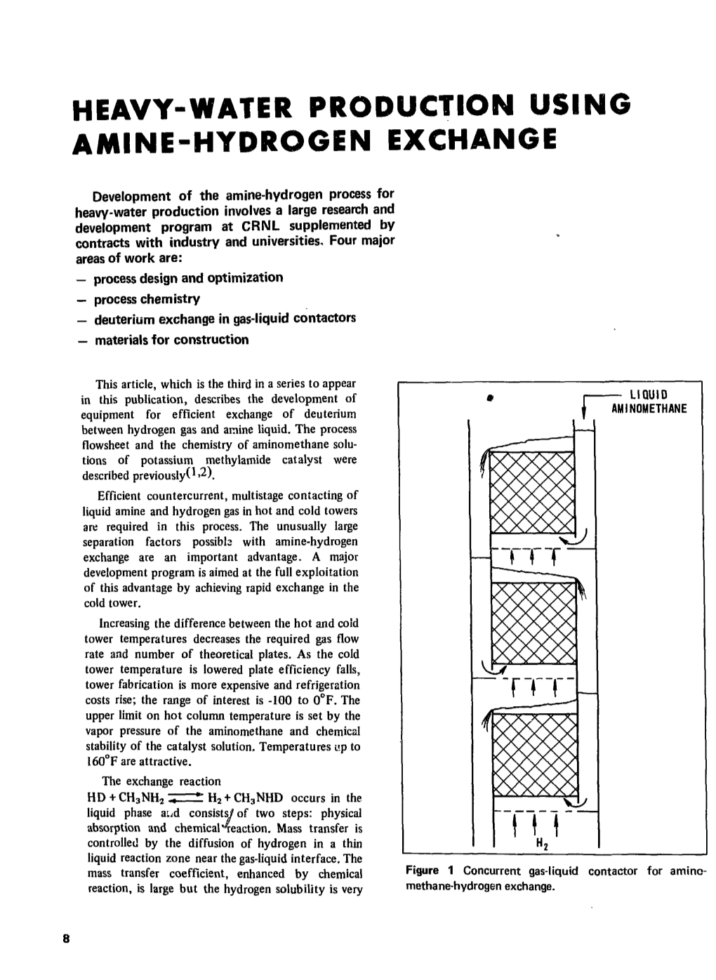 Heavy-Water Production Using Amine-Hydrogen Exchange