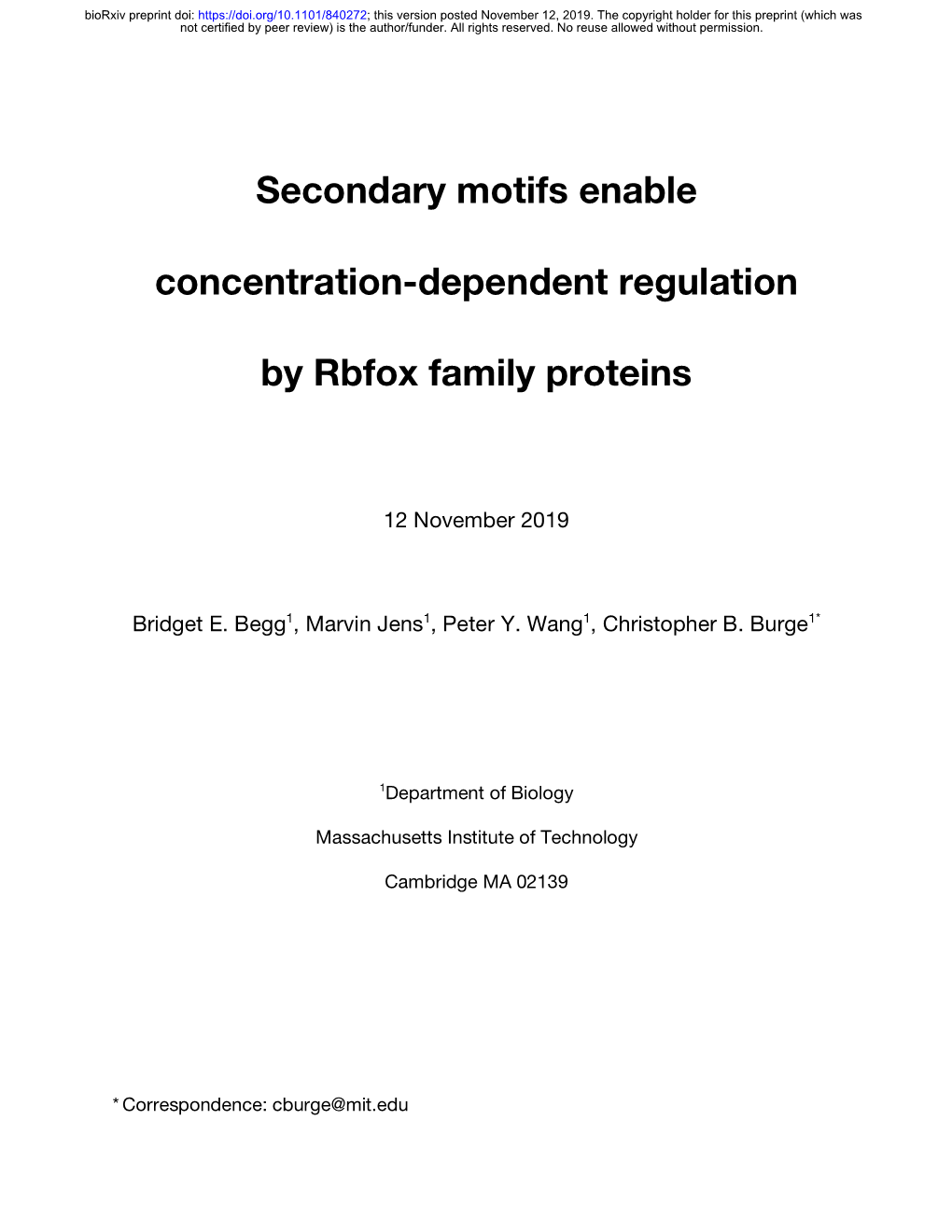 Secondary Motifs Enable Concentration-Dependent Regulation