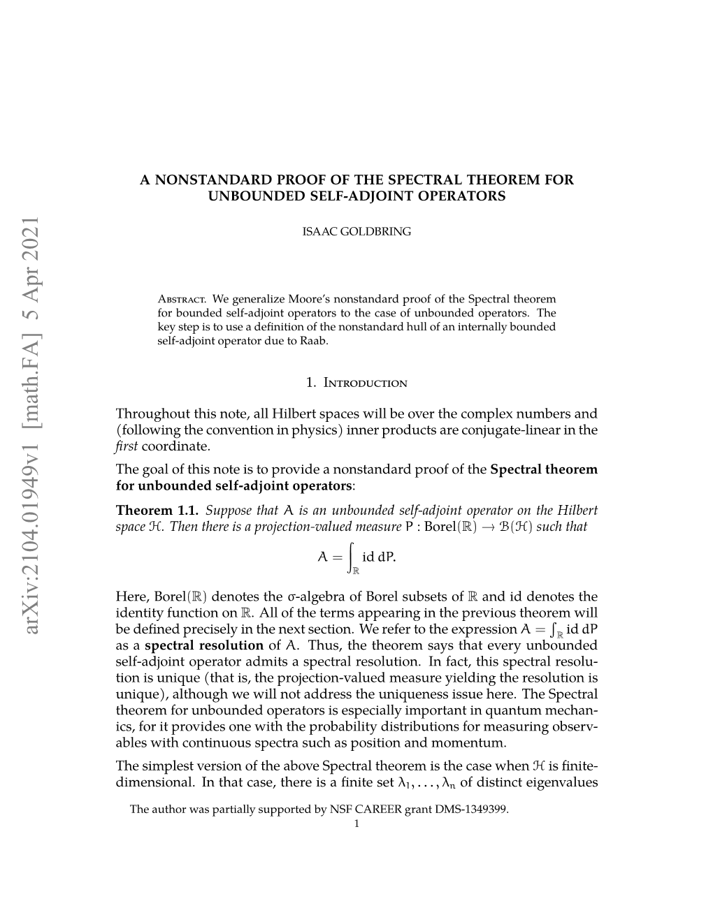 A Nonstandard Proof of the Spectral Theorem for Unbounded Self-Adjoint