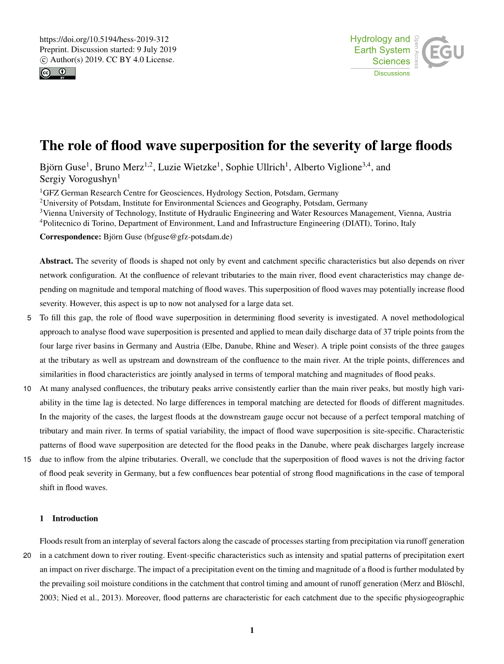 The Role of Flood Wave Superposition for the Severity of Large Floods