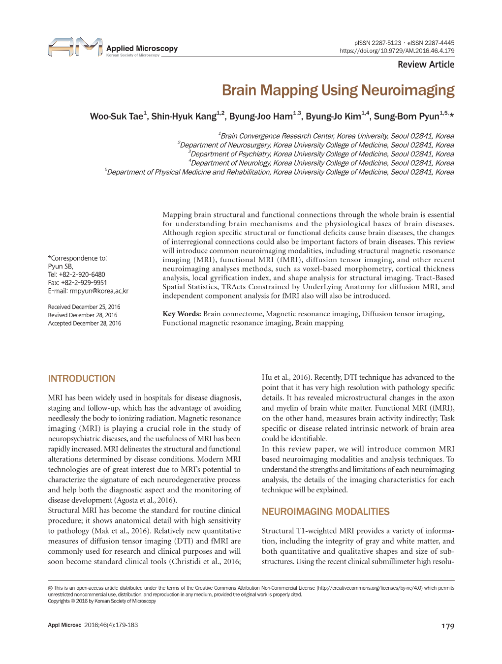 Brain Mapping Using Neuroimaging