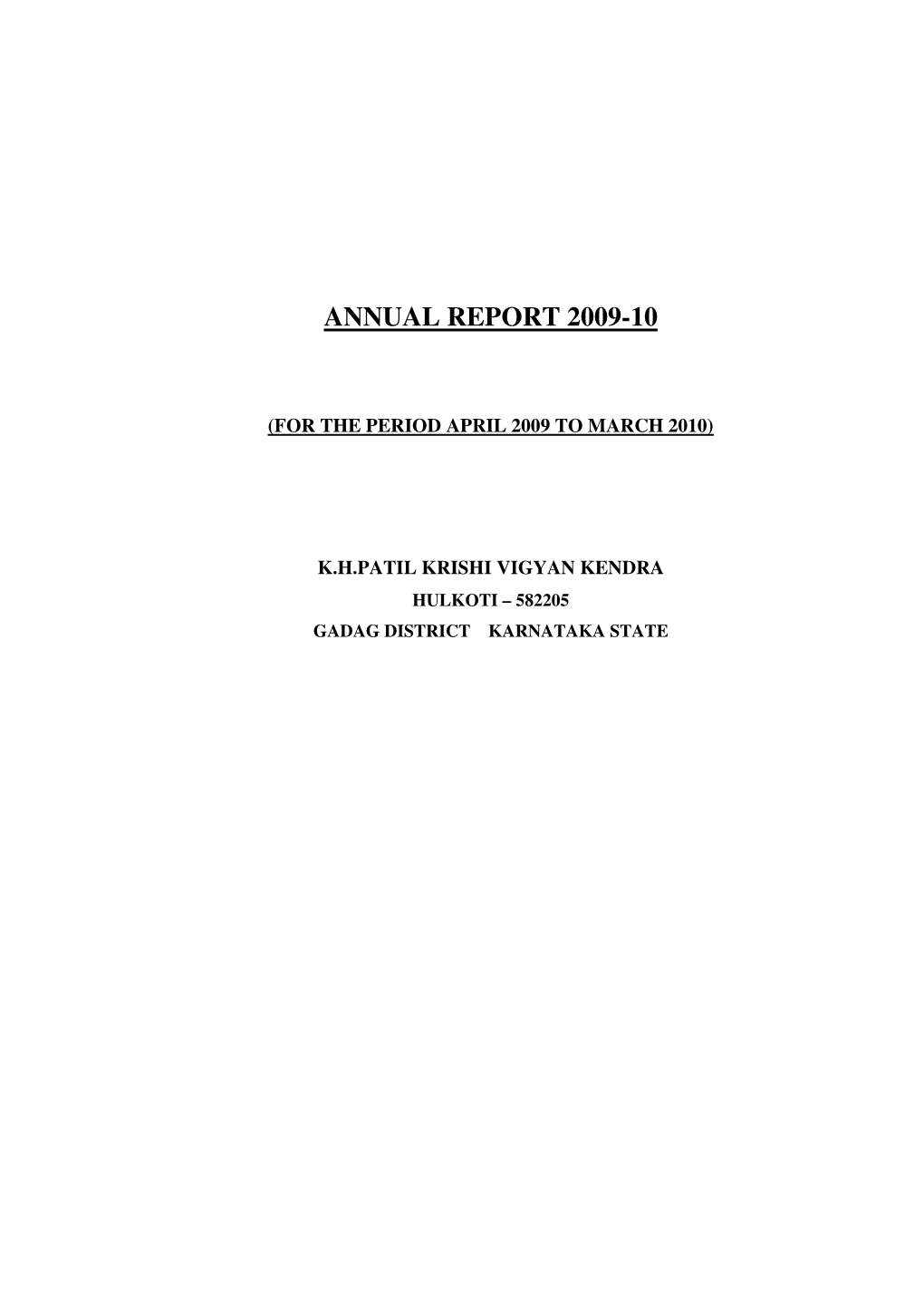 Annual Report 2009-10