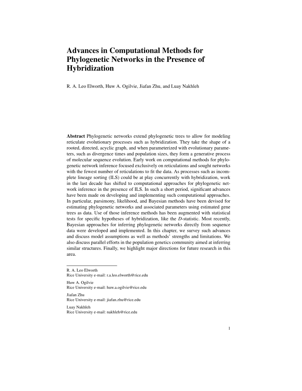 Advances in Computational Methods for Phylogenetic Networks in the Presence of Hybridization