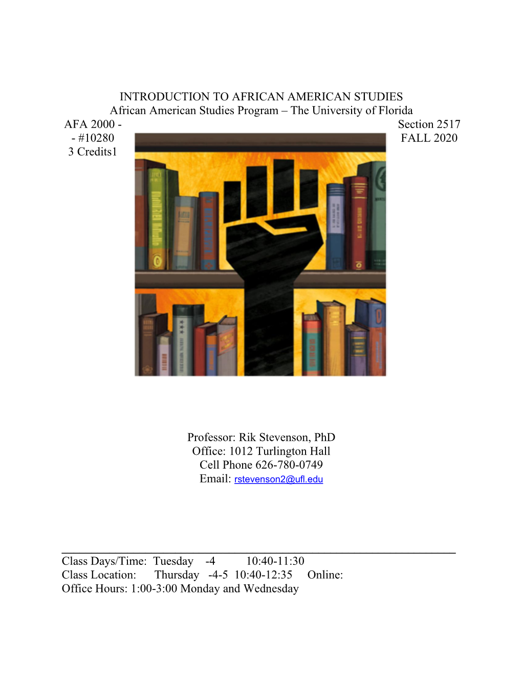 Afa 2000 Intro to African American Studies