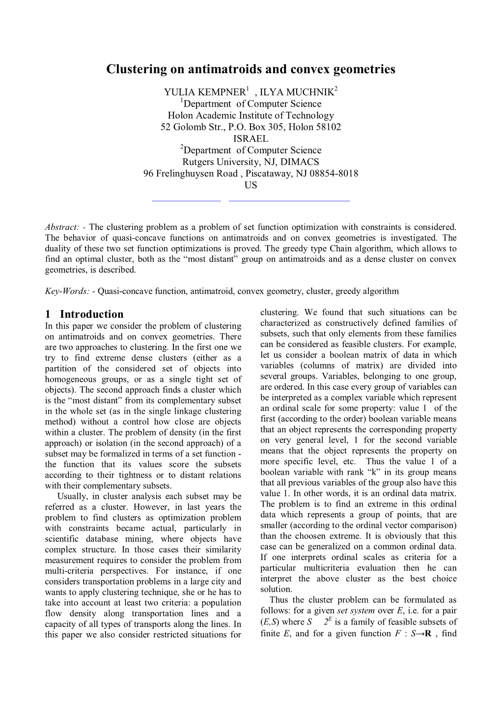 Clustering on Antimatroids and Convex Geometries