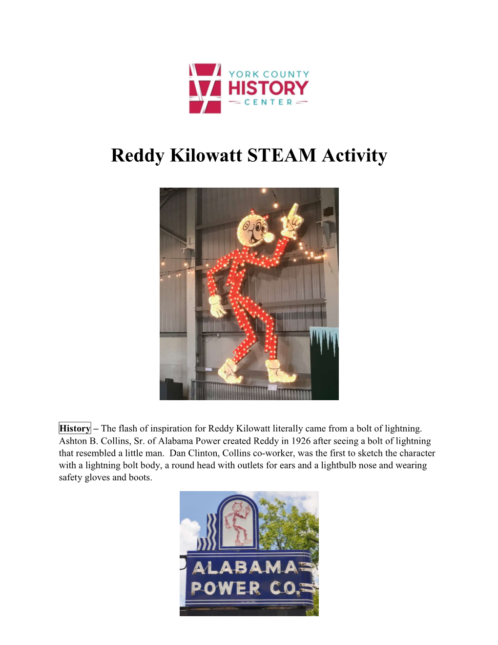 Reddy Kilowatt STEAM Activity